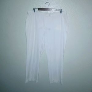 Investments II 18W Reg White Dress Workwear Pants Plus